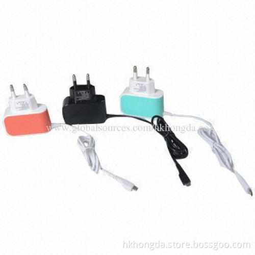 5V/1A Travel Wall Charger with Wire, KC-certified